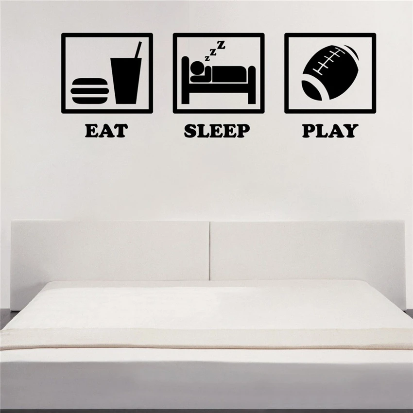 Переводные картинки для регби Eat Sleep Play настенные художественные Стикеры