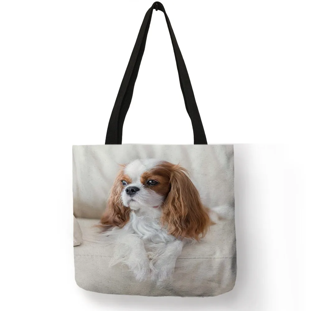 Женская сумка с принтом собаки Charles Spaniel модная тоут через плечо вместительная