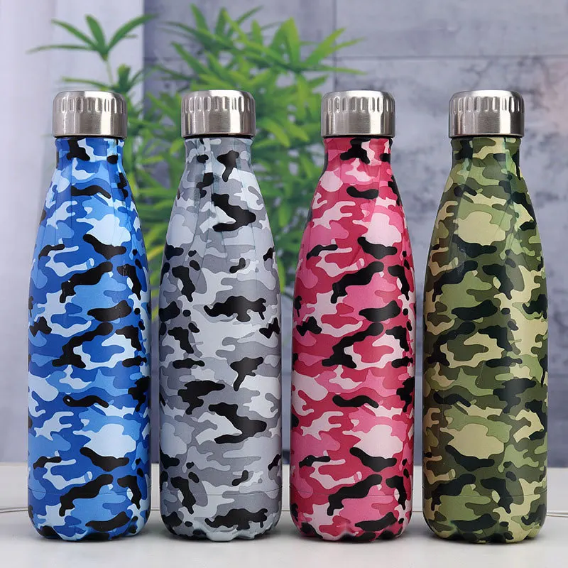 Камуфляж свободная вода bpa бутылки изотермическая чашка Нержавеющая сталь пива Чай Кофе термос Портативный Дорожная Спортивная бутылка для питья