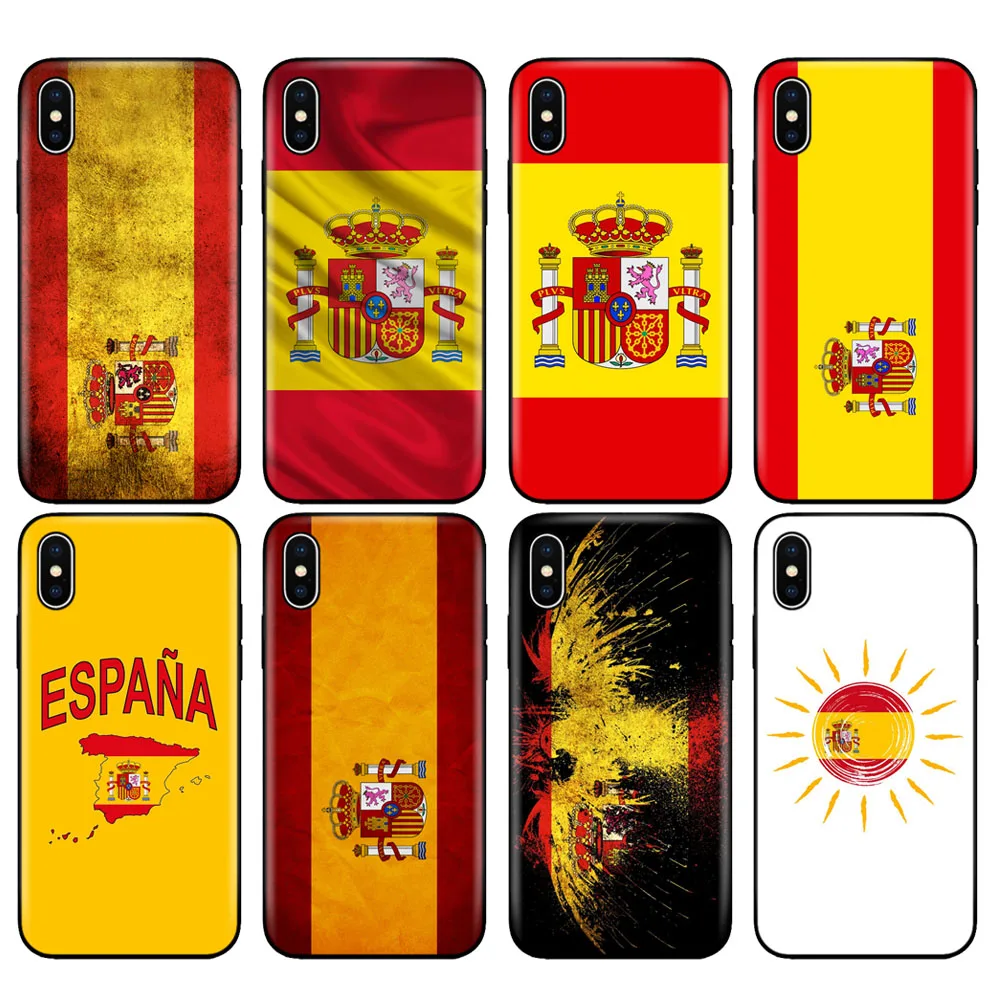 Черный чехол из ТПУ для iphone 5 6 6s 7 8 plus x 10 XR XS 11 pro MAX с испанским флагом camp nou|Бамперы| |