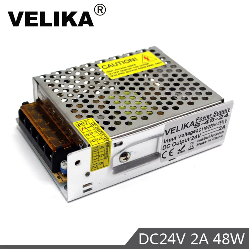 Регулируемый источник питания DC24V 2A 48 Вт трансформатор 100 240 В переменного тока в