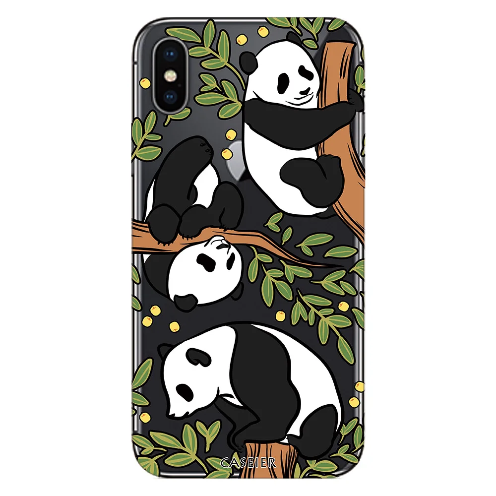Чехол caseier с милой пандой для iPhone XS Max XR X 7 8 Plus Ультратонкий силиконовый чехол из