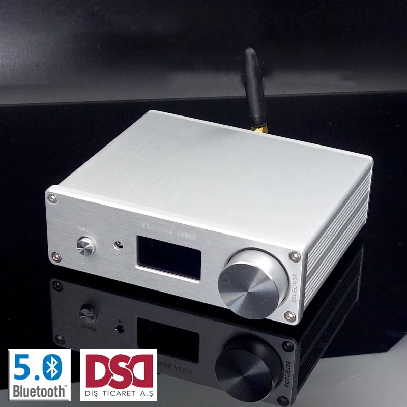 Двойной AK4493EQ DSD ЦАП Bluetooth 5,0 APTX-HD беспроводной плеер коаксиальный волоконный цап поддержка XMOS Amanero USB с OLED дисплеем T0804