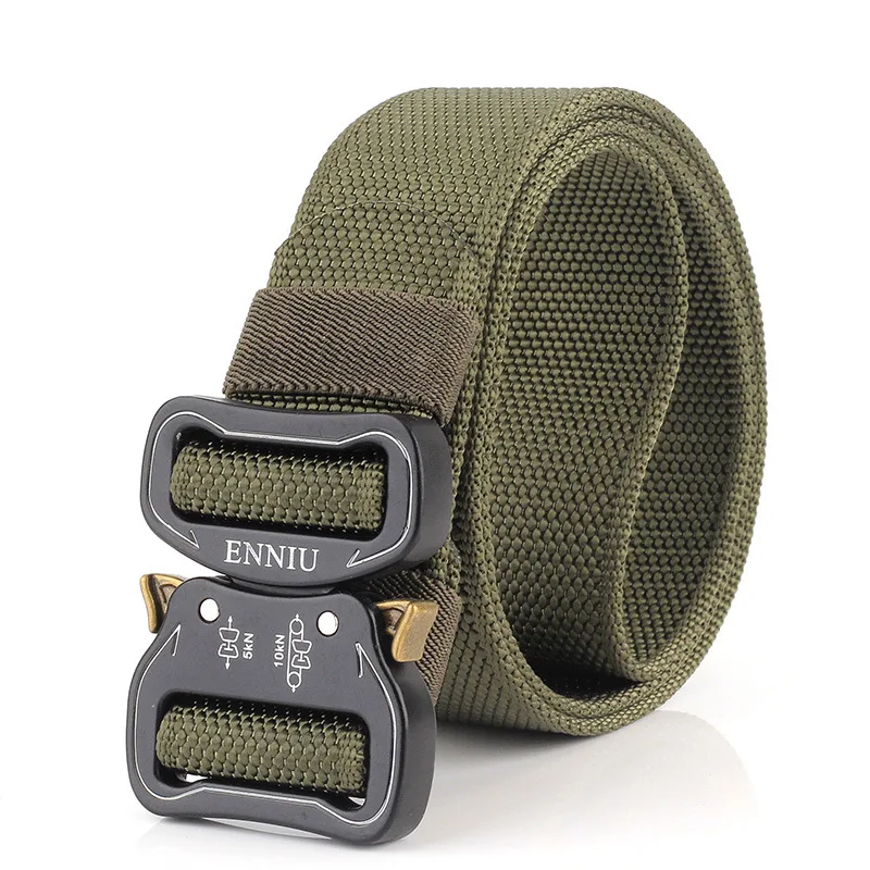 1 Army Green Belt Унисекс тактические ремни наивысшего качества Повседневный парусиновый ремень Открытый Сплав пряжка мужской ремень мужской нейлоновый пояс Альпинизм дропшиппинг - Цвет: 1 Army Green Belt