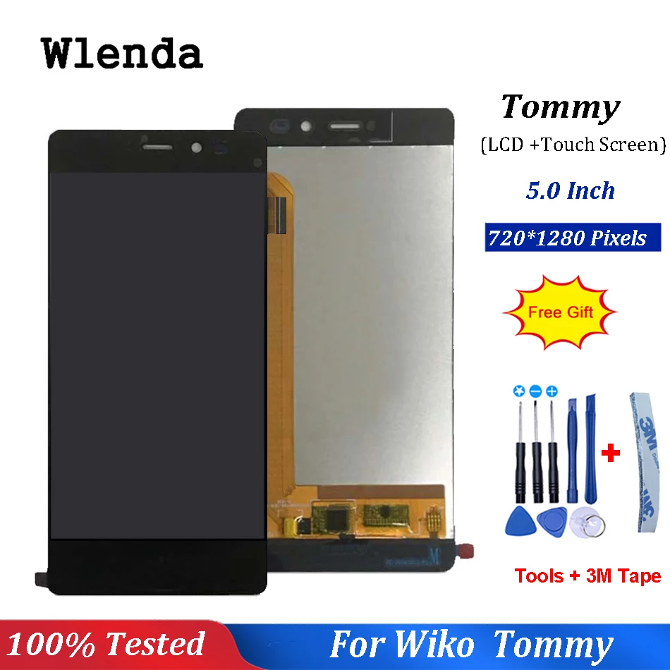 Для wiko tommy LCD новый оригинальный 5 0 дюймовый сенсорный экран ЖК дисплей в сборе