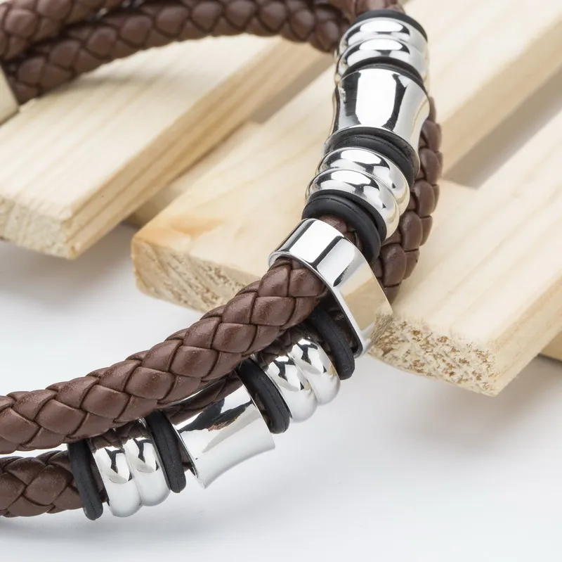 Новые модные брендовые коричневые кожаные браслеты с манжетами для женщин