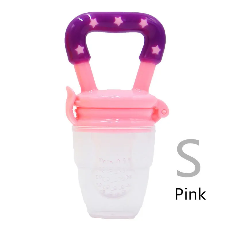 Pink S Силиконовые Прорезыватели, безопасный питатель для укуса, пищевая соска, Прорезыватель для зубов, 1 шт., детский грызунок для девочки Соска-фрукт, еда для укуса, уход за полостью рта, 4-12 м - Цвет: Pink S