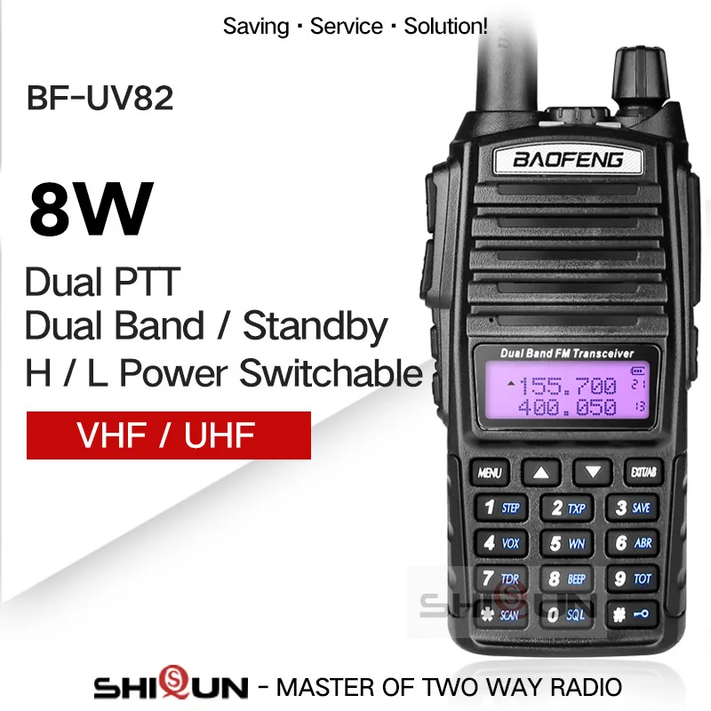 BaoFeng портативная рация UV-82 обновленная 8 Вт Baofeng UV 82 двойная PTT гарнитура микрофон рация 10 км Baofeng 8 Вт Радио baofeng uv 9r 5R