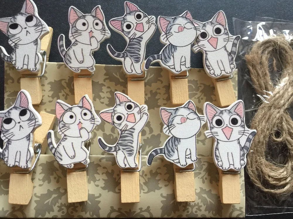 Фото 60pcs White Cat Paper Wooden Pegs with hemp rope Photo Wood Clips Pin Clothespin Craft for Wedding and Home Party Gift Favors Дом и сад 60pcs White Cat Paper Wooden Pegs with hemp rope Photo Wood Clips Pin Clothespin Craft for Wedding and Home Party Gift Favors Дом и сад