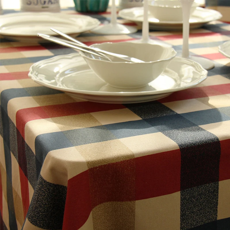 Средиземноморский хлопок Скатерть прямоугольная толстая красная плед печатных