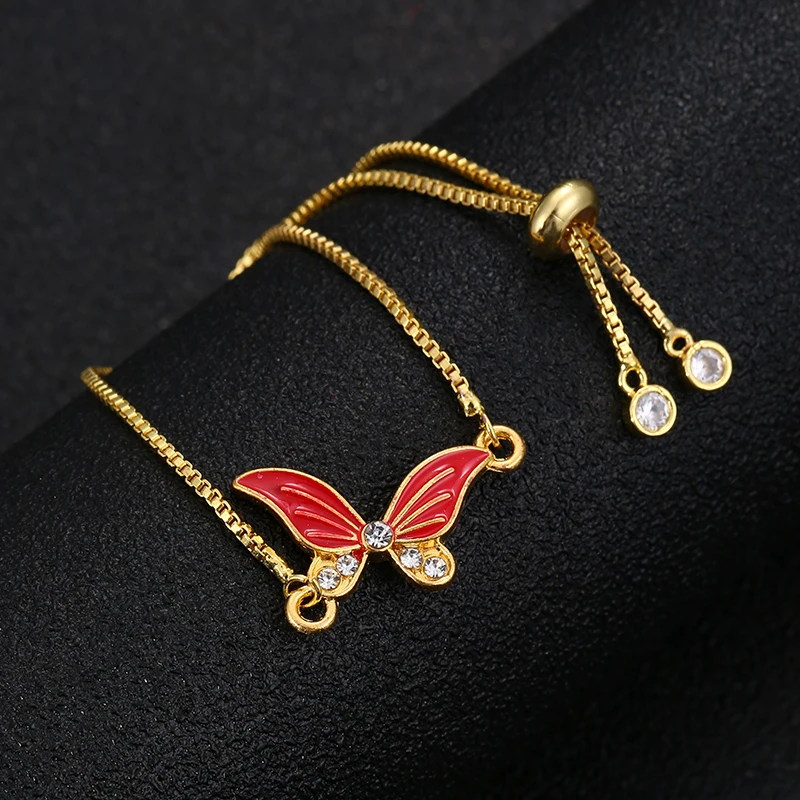 Summer Fashion Glamour Gold Bracelet Black White Red Pink Butterfly Adjustable Lady Cute Animal Wholesale | Украшения и