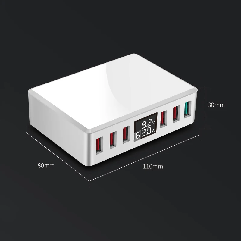 Универсальное зарядное устройство с несколькими USB портами и жк