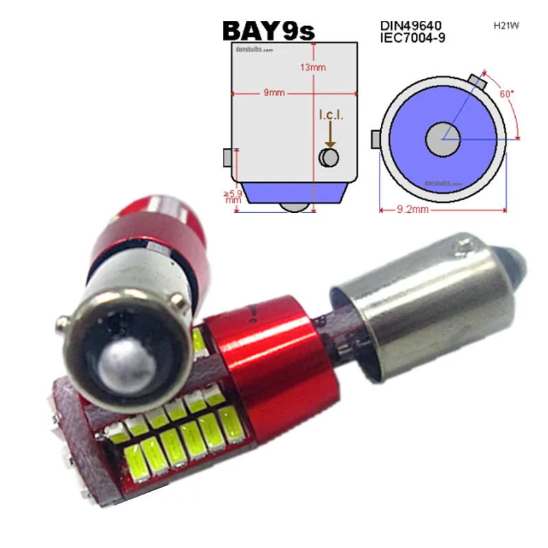 2 шт./лот BA9S BAX9S BYX9S canbus T4W H6W H21W led W5W 57led 3014 SMD Боковые указатели поворота без ошибок