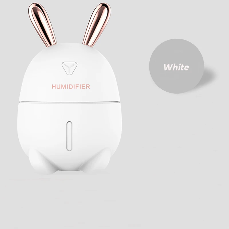 White 300 мл увлажнитель воздуха милый кролик ультра-бесшумный USB Арома эфирное масло диффузор офисный Автомобильный увлажнитель воздуха очиститель воздуха тумана - Цвет: White
