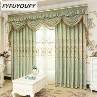 europe luxury embroidery blackout curtain valance for the living room bedroom curtain window blinds for kitchen curtain