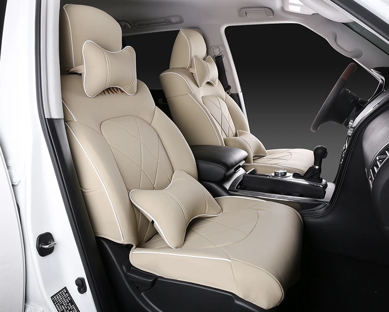 beige 7seat Подушки для автомобильных сидений, все окруженные четыре сезона, универсальный чехол для сидений, Модифицированная подушка, автомобильные аксессуары для Nissan Patrol y62 - Цвет: beige 7seat