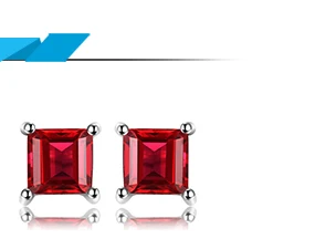Jewelrypalace квадратный 0.8ct создан красный рубин 925 серебро Серьги-гвоздики модные Серьги для Для женщин Красивые ювелирные изделия бренд