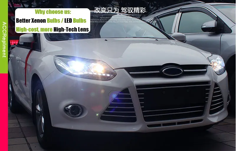 Автомобильный Стайлинг светодиодный головной фонарь для Ford Focus 3 головной светильник s 2012- Европейский светодиодный направляющий светильник drl H7 hid Bi-Xenon двойные линзы ближнего света