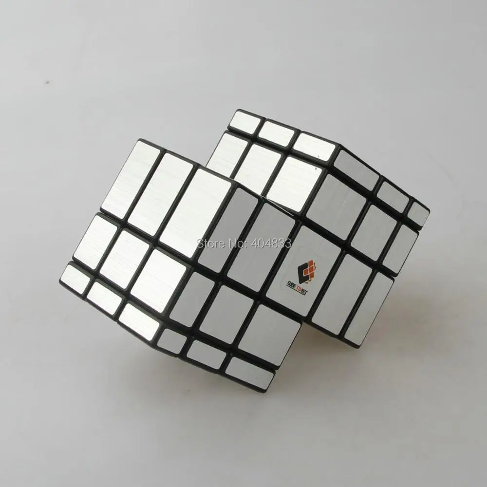 Зеркальный куб CubeTwist 2 Siamese Черное золото/серебро стикер Cubo Magico переплетенная