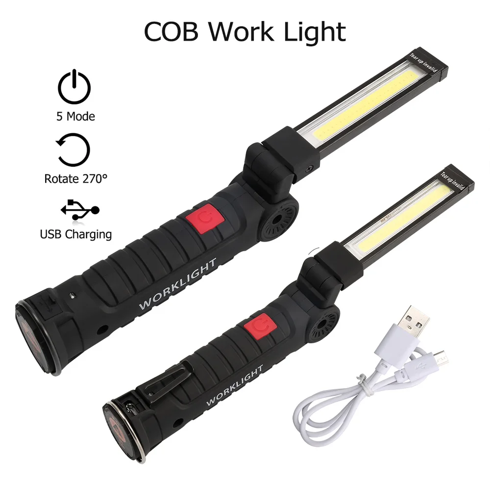 

CrazyFire 3 Mode White +2 Mode Red COB LED Camping Tent Light USB Rechargeable LED Work Folding Hook Lamp Outdoor Lantern