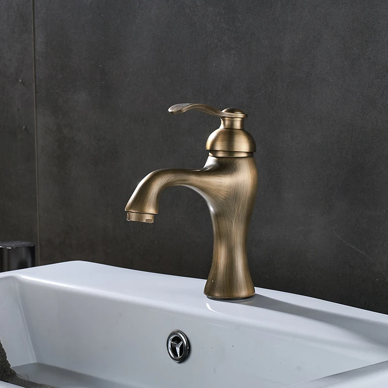Античный смеситель для ванной комнаты смесители раковины с одной ручкой горячей