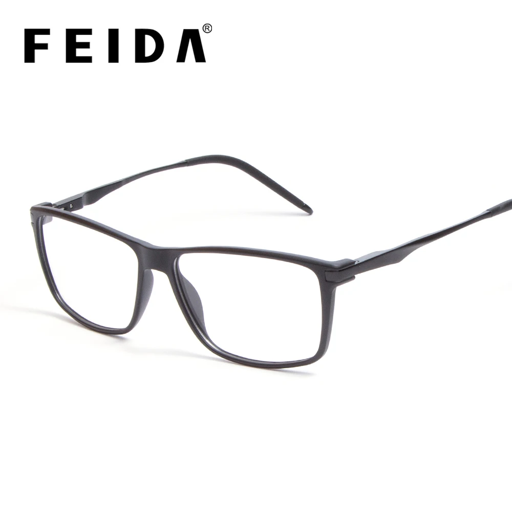 c2 black black FEIDA мужские оптические оправы для очков, роскошные брендовые оправы для очков, квадратные Модные Винтажные оправы для очков, мужские оправы 6016 - Цвет оправы: c2 black black