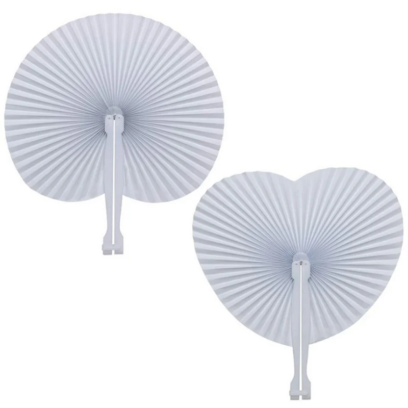 

1Pcs Heart /round Shape Paper Pocket Folding Fans Wedding Decoration Supplies Birthday Party Supplies Diy Hand Painted Home Gift