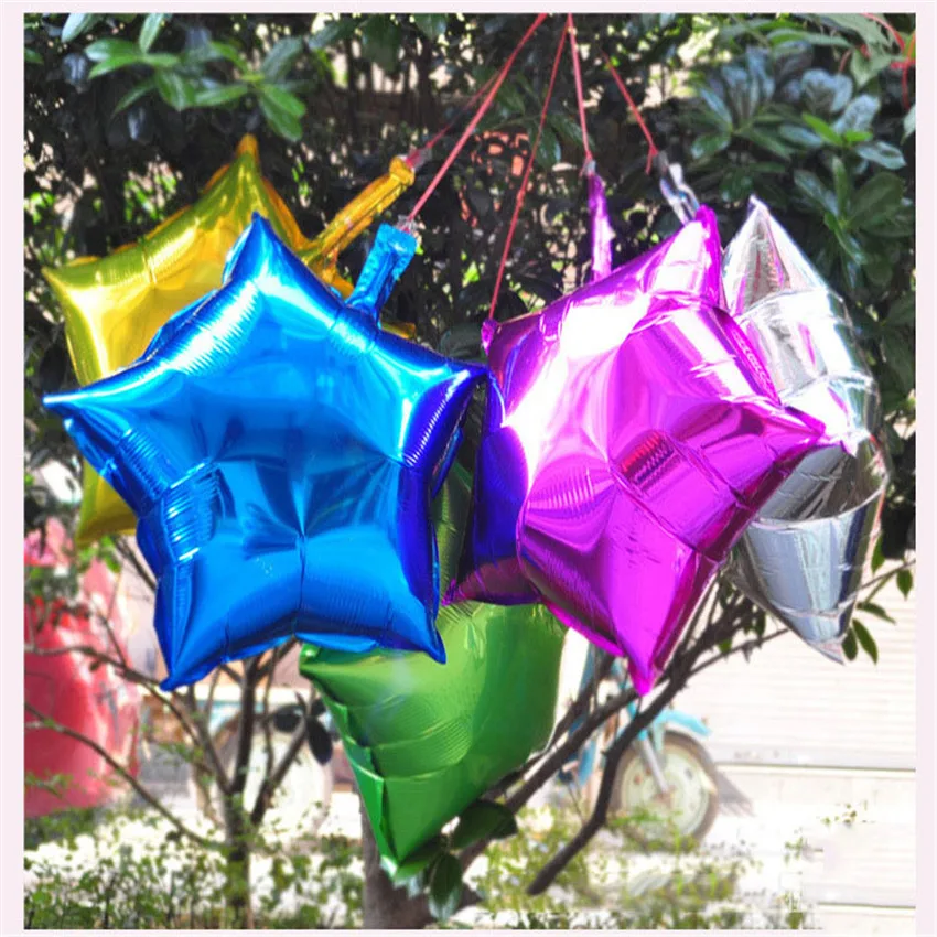 HOT 10inch Five-Point Star balloons Promotion Toy For Wedding Birthday Party Inflatable Ballons Aluminum Foil Balloon 15pcs/lot | Дом и сад