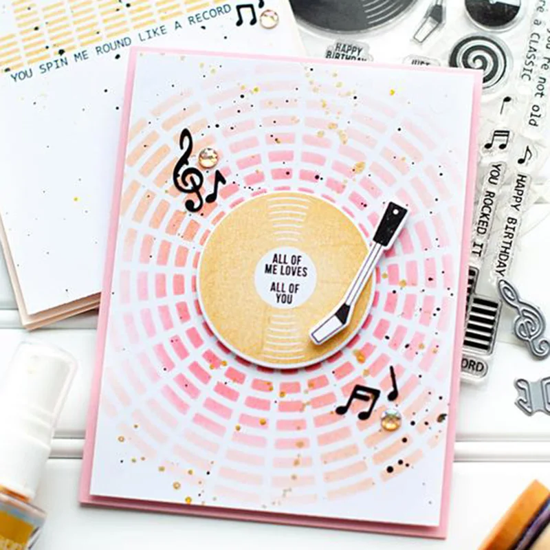 Mai Phonograph металлические штампы трафареты и Cear для сделай сам скрапбукинг