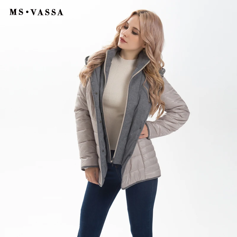 MS Vassa Для женщин куртка 2017 осень-зима Мужские парки Модные женские пальто с