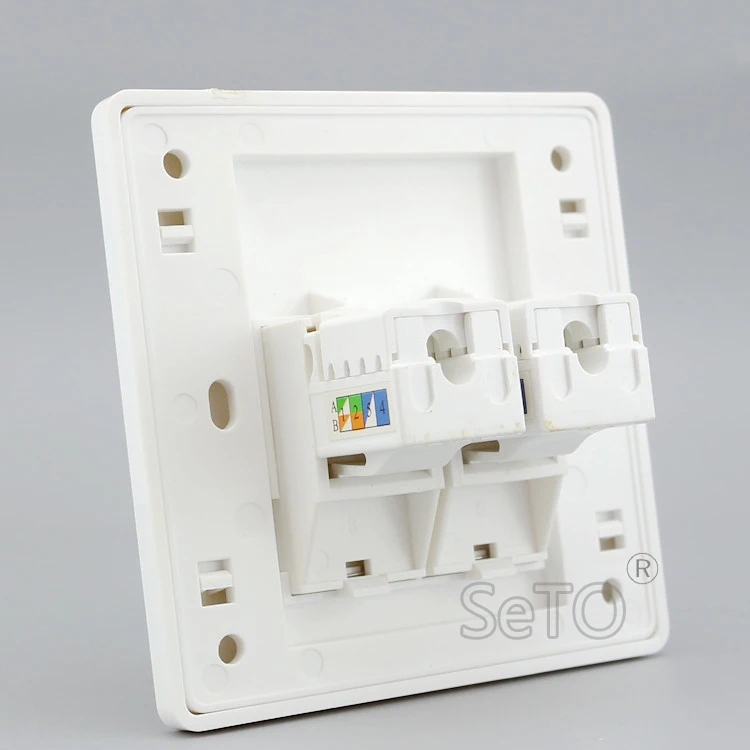 SeTo 86 Тип Двойной RJ45 Cat5e сетевая панель Ethernet розетка настенная пластина Keystone