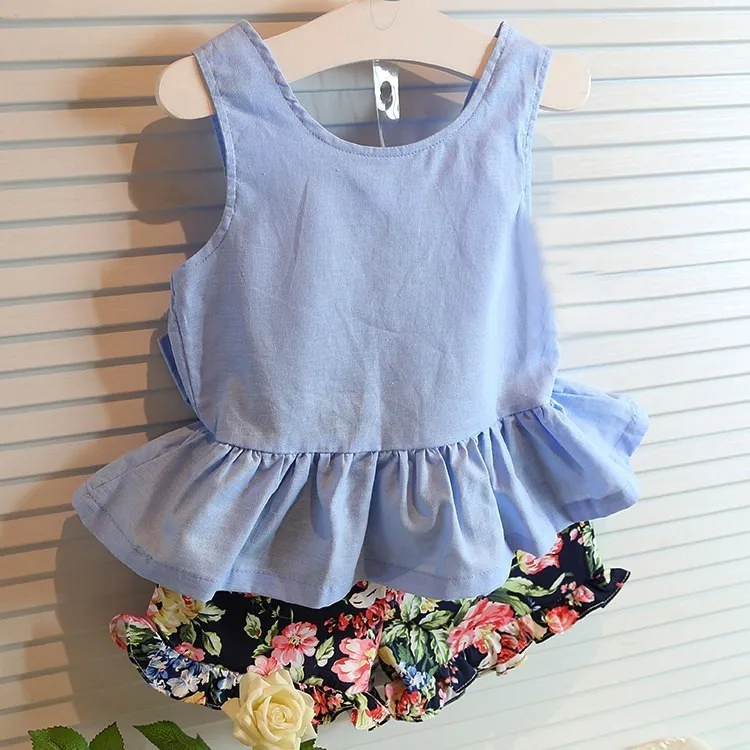 2016 комплект летней детской одежды для маленьких девочек и мальчиков хлопковый