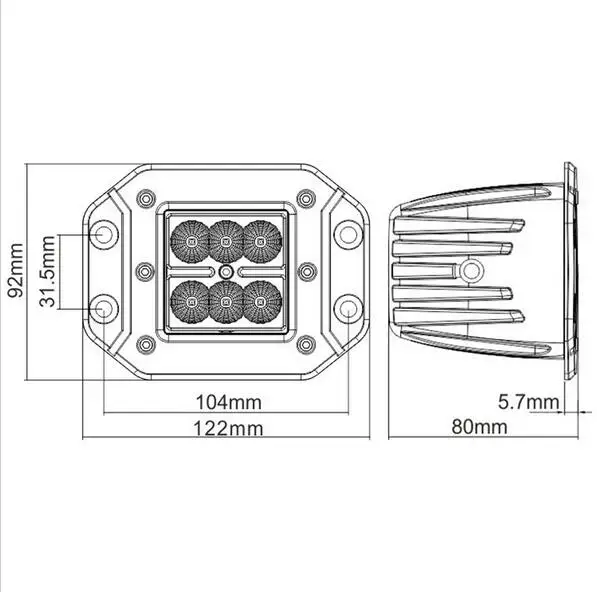 Kopen 2 Stks 24 W INBOUW LED Cube Pods Rear Fog 4X4 Offroad Trailer Truck ATV Auto Pickup Tractor SUV Bumper 4WD 4x4 Lamp