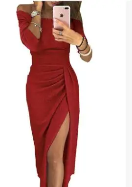 photo color Платье с разрезом и разрезом, облегающее платье с вырезом лодочкой и пайетками, женские длинные платья макси, вечерние платья, женская одежда, большие размеры, для подиума, розовый цвет, LM66 - Цвет: photo color