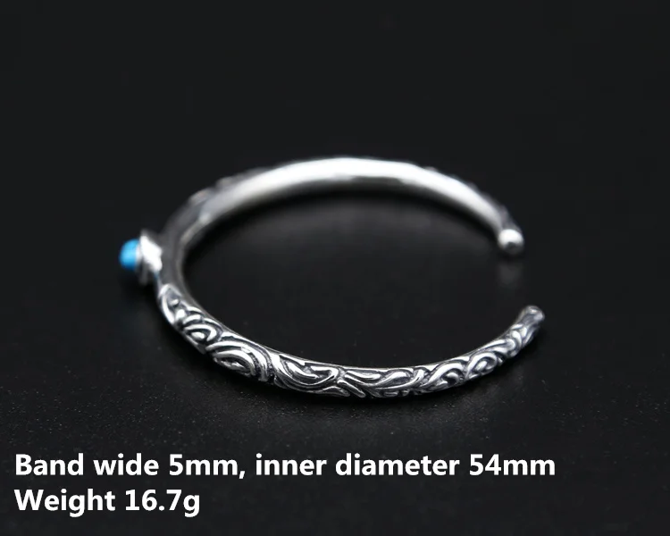 Браслет из серебра 100% пробы с бирюзовым камнем|cuff bangle|women cuffsilver bangles women |