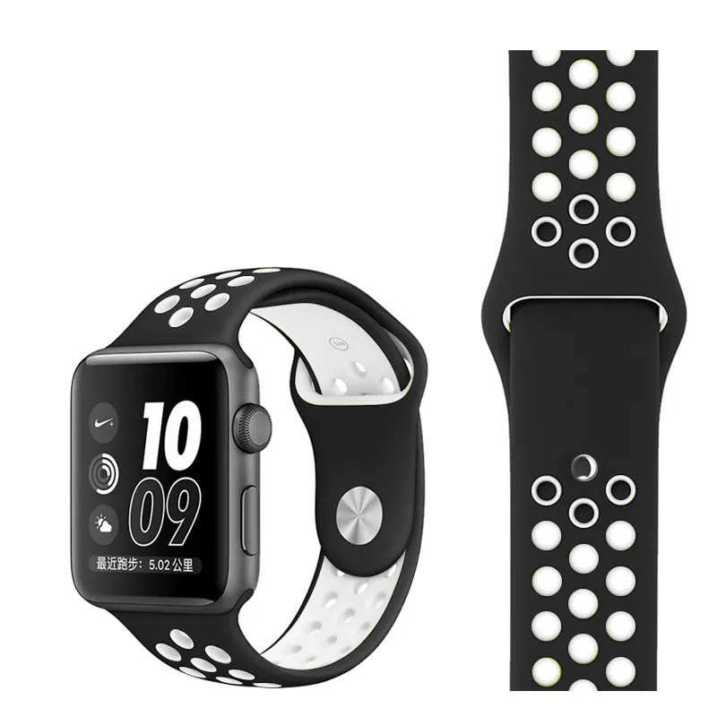 Цветной ремешок для часов Apple Watch 4 Мягкий Силиконовый Браслет спортивная Замена