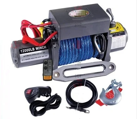 50010033 12000LB 5000lb-12000lb 12V Портативная электрическая лебедка для автомобиля, грузовика, авто баржи, прицепа, ручной инструмент, съемник стальной трос - Цвет: 50010033 12000LB