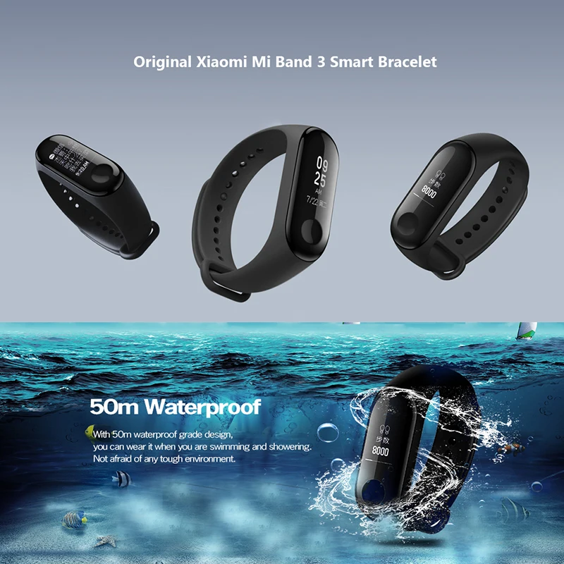 Xiaomi mi-браслет 3 Смарт-браслет Bluetooth 4,2 монитор сердечного ритма Bluetooth 4,2 PK mi Band 2 Смарт-часы Сенсорный экран OLED