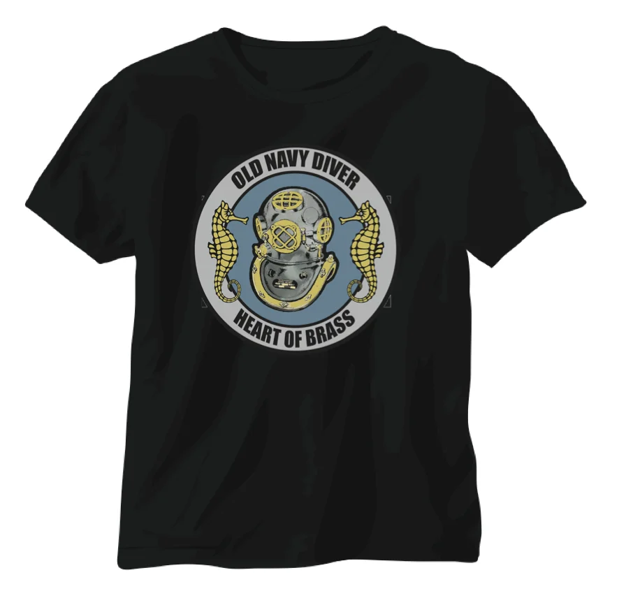 Футболка военно-морского флота Клиренс дайвер печать спецназ шлем EOD RN | Мужская