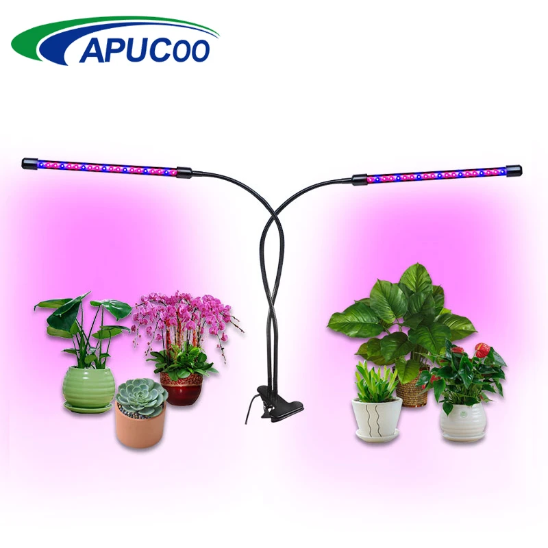 Светодиодный светильник для выращивания с двойной головкой регулируемой