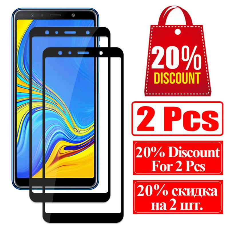 Защитное стекло для Samsung Galaxy A7 2018 A8 A6 Plus A5 A8s A730 закаленное экрана A 7 8 6 | Мобильные
