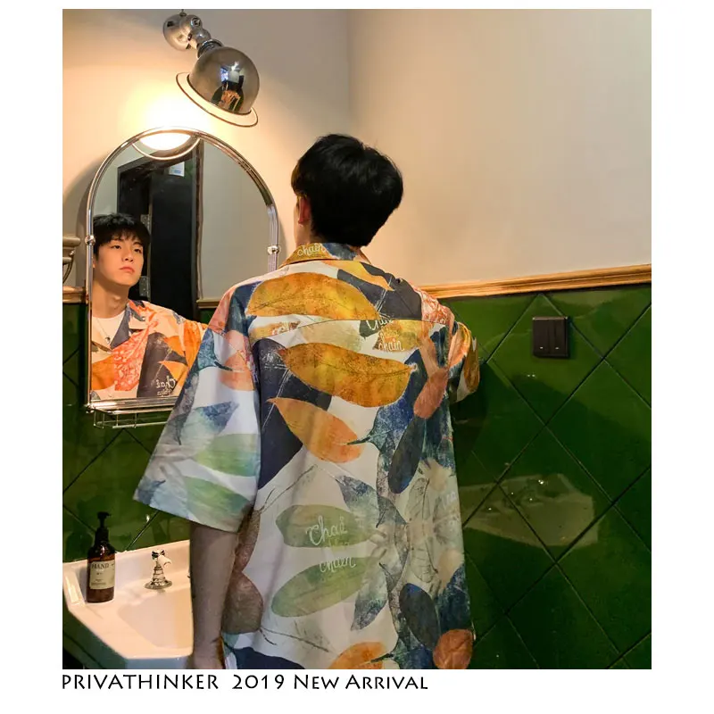 Privathinker Мужская рубашка Харадзюку 2019 модная винтажная уличная повседневная