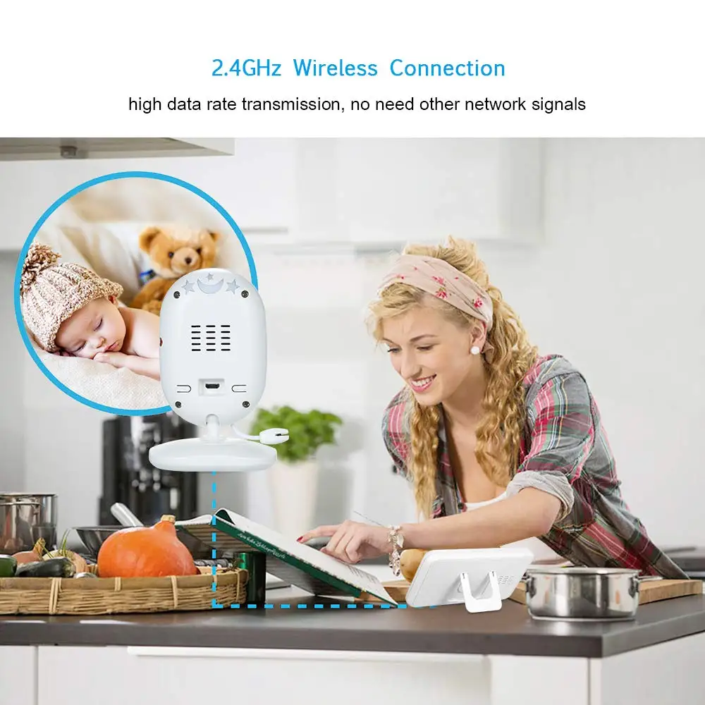 Видеоняня беспроводная цифровая камера Babyphone с дистанционным управлением 4 3