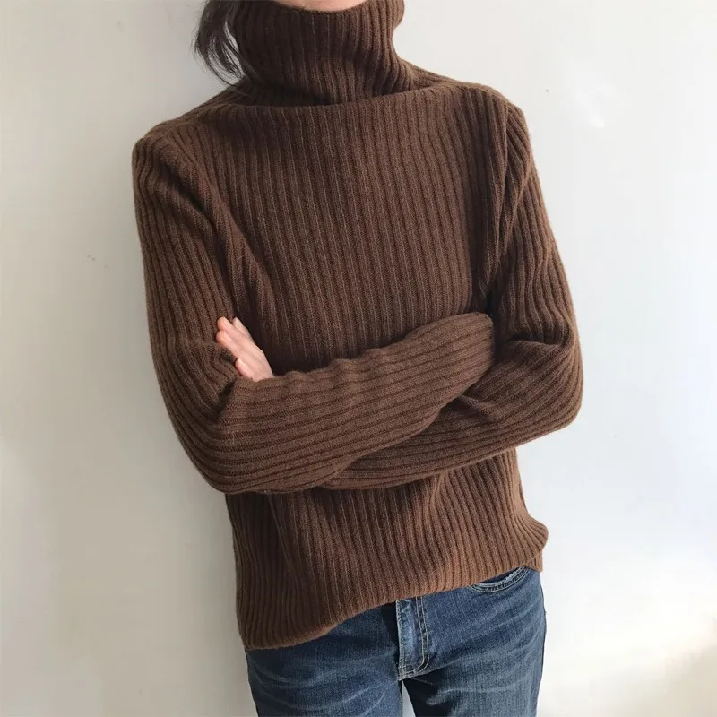 Gejas Ainyu autumn winter cashmere sweater female pullover high collar turtleneck women solid color lady basic | Женская одежда