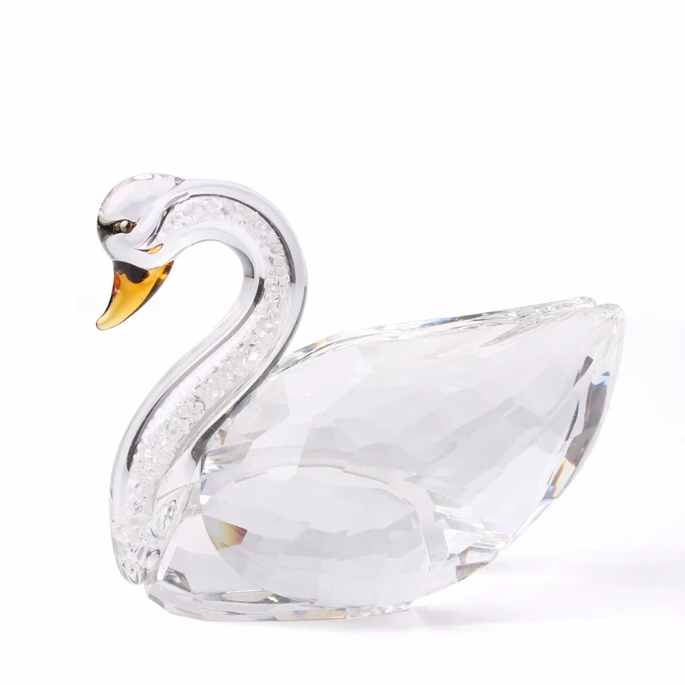 

Crystal Swan Diamond Filled Gift Wedding Decor Figurine Crystal Glass Figure Paperweight Ornament Table Decor Collection