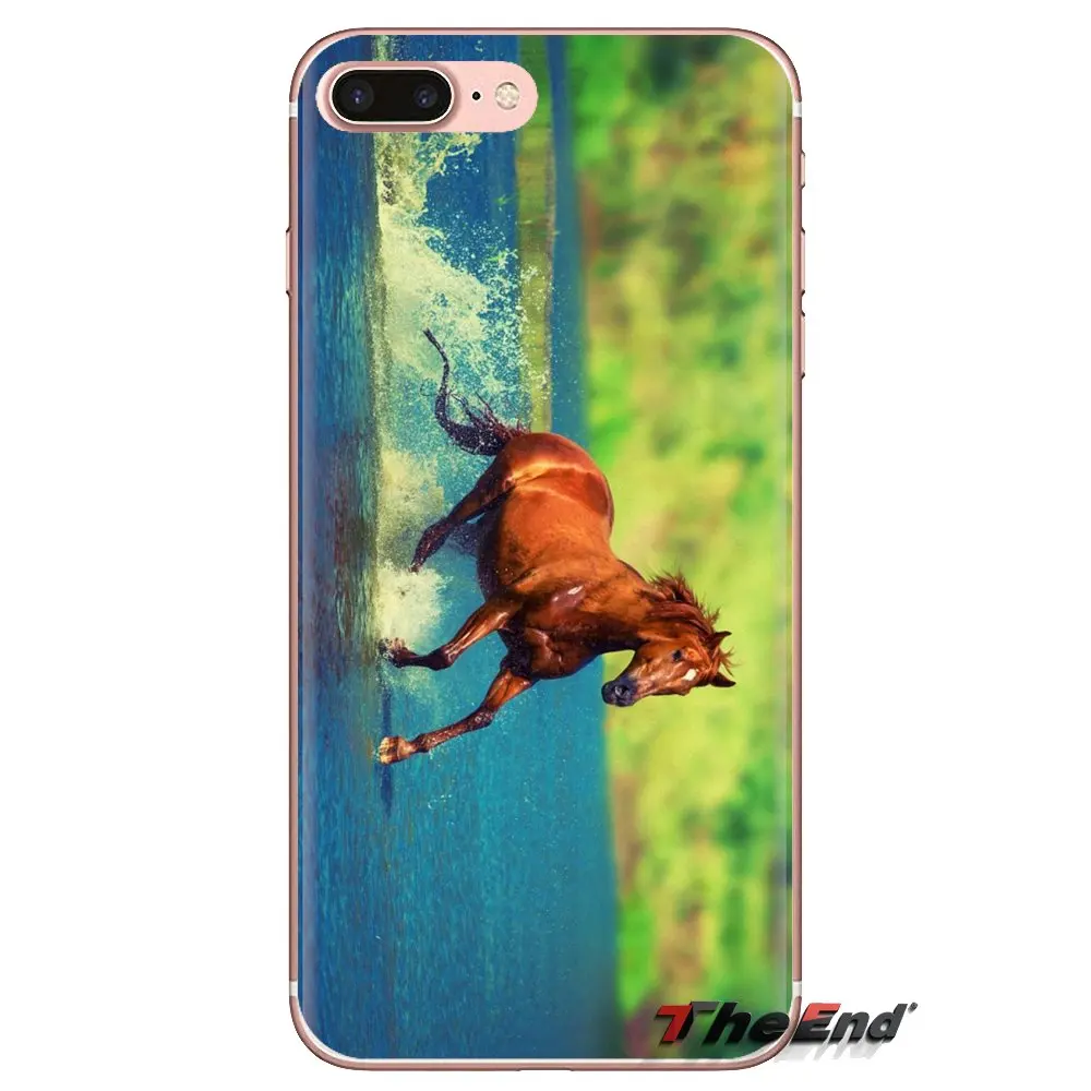 For Sony Xperia Z Z1 Z2 Z3 Z5 compact M2 M4 M5 C4 E3 T3 XA Huawei Mate 7 8 Y3II Wild Horse Running sunset Art Silicone Skin Case |