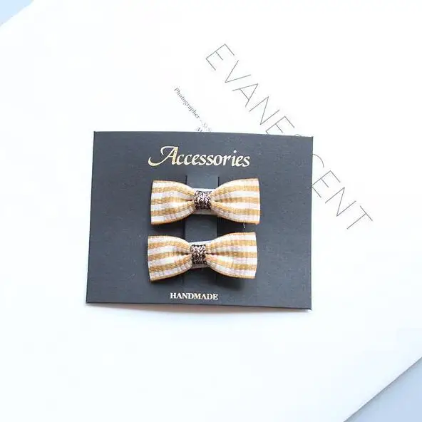 Hair Clips NO.4 Комплект из 2 предметов, милый крошечный тканевый бант для волос, заколки для волос, заколки для маленьких девочек HC101 - Цвет: Hair Clips NO.4