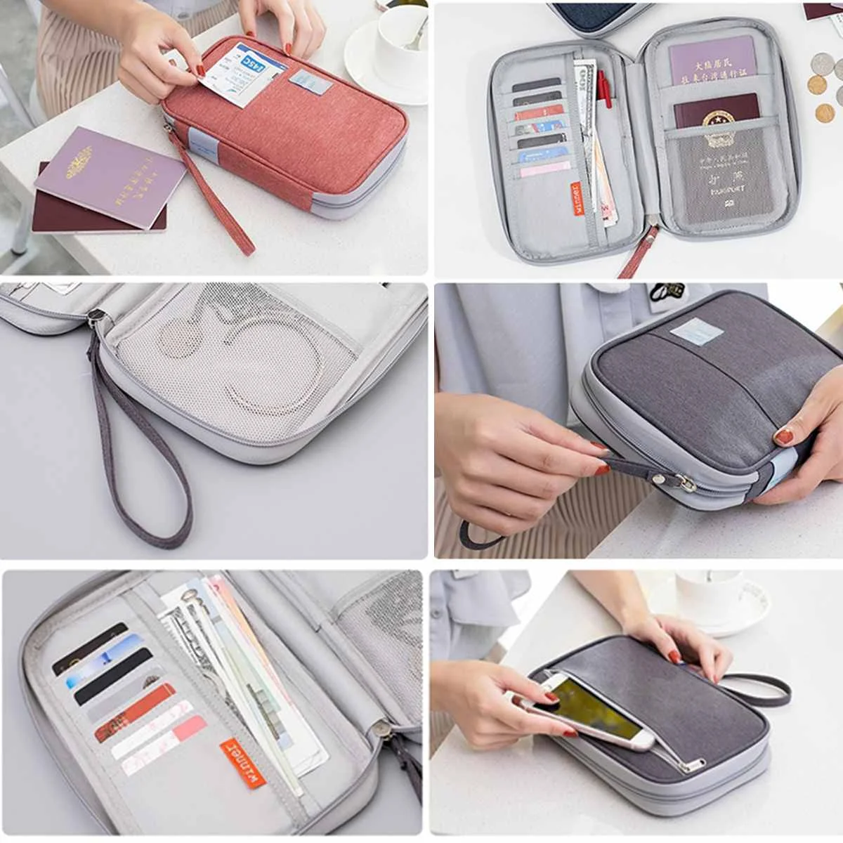 RFID Blocking Passport Holder Waterproof Travel Wallet Credit Card Wallets Organizer Travel Accessories Document Bag Cardholder