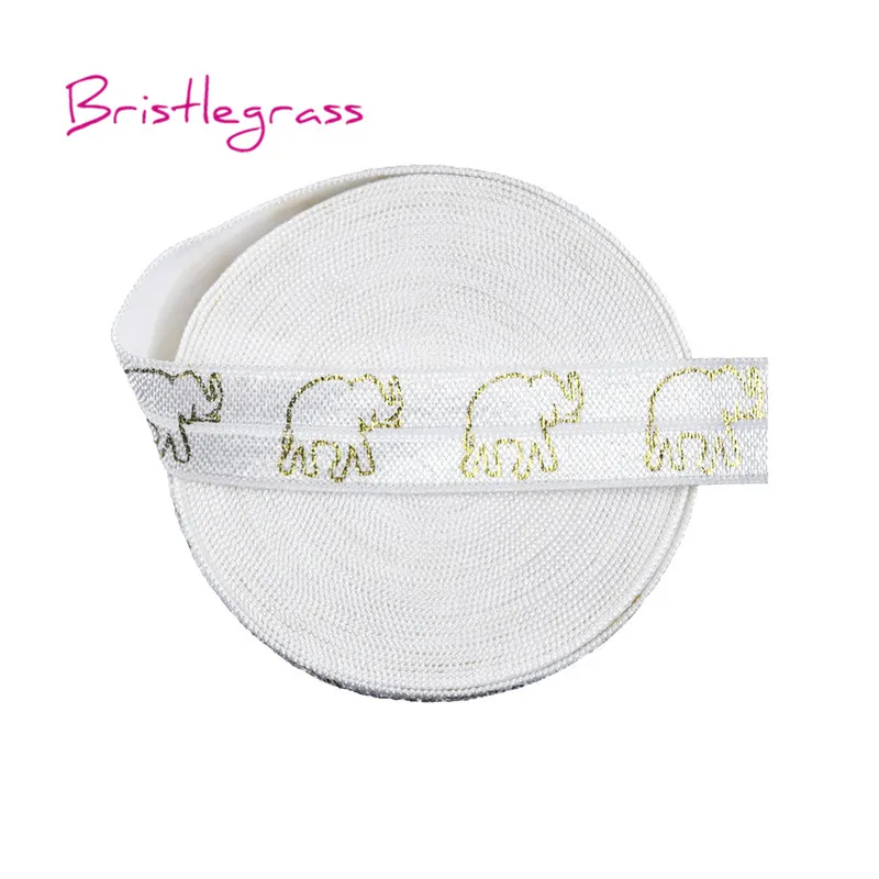 BRISTLEGRASS 100 ярдов в рулоне 5/8 &quot15 мм золотой слон печать блестящая складка над