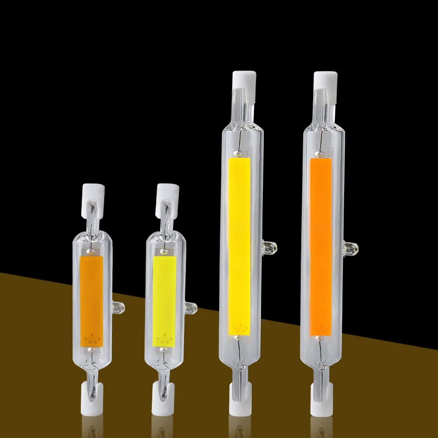 R7S светодиодные лампы 78 мм 118 220 В Ampoule COB LED лампочка 5 Вт 10 стеклянная трубка Мощные